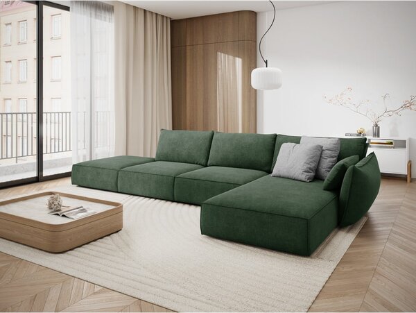 Tmavozelená rohová pohovka (pravý roh) Vanda - Mazzini Sofas