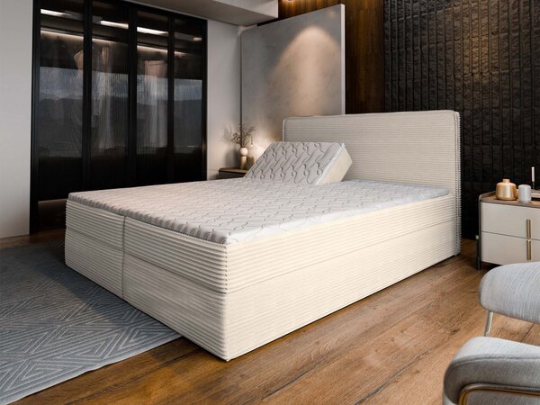 Manželská boxspring polohovateľná posteľ Dastor 140x200 - krémová