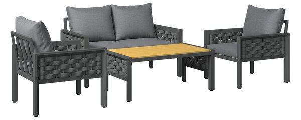 TERASOVÁ SEDACIA SÚPRAVA 4-dielne, kov, plast, textil Ambia Garden - Online Only záhrada, Online Only