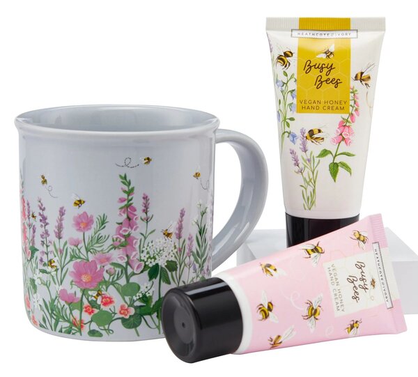 Sada krémov na ruky + keramický hrnček Busy Bees 2 × 50 ml
