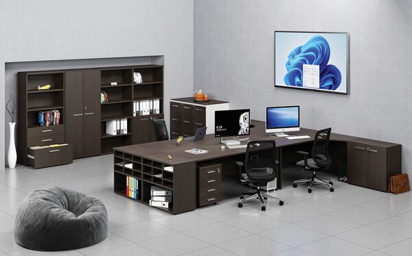 Skriňa so zasúvacími dverami PRIMO WOOD, 800 x 420 x 1781 mm, wenge