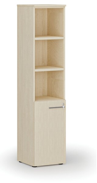 Kombinovaná kancelárska skriňa PRIMO WOOD, dvere na 2 poschodia, 400 x 420 x 1781 mm, breza