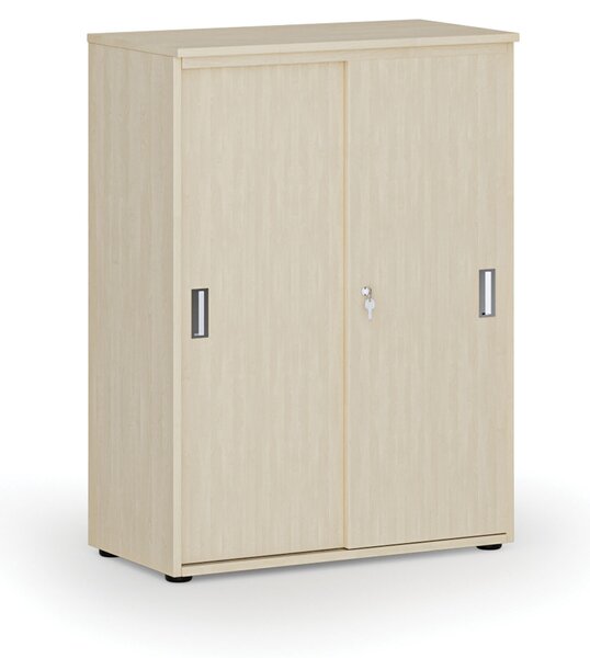 Kancelárska skriňa so zasúvacími dverami PRIMO WOOD, 800 x 420 x 1087 mm, breza