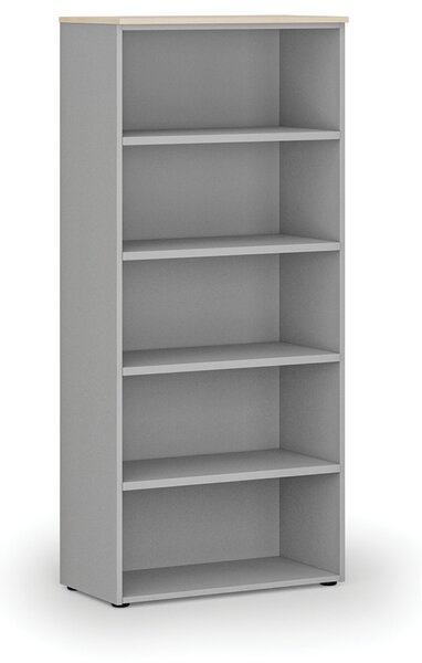 Kancelársky regál PRIMO GRAY, 800 x 420 x 1781 mm, sivá/breza