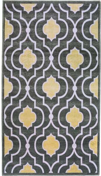 Žlto-sivý prateľný koberec 80x50 cm - Vitaus