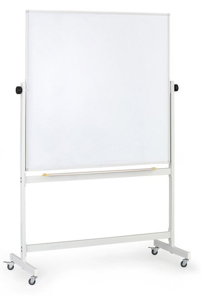 Mobilná otočná magnetická tabuľa, lakovaný povrch, 1200 x 1200 mm