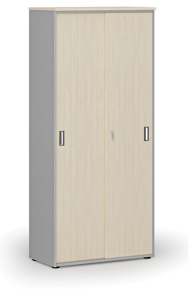 Skriňa so zasúvacími dverami PRIMO GRAY, 800 x 420 x 1781 mm, sivá/breza