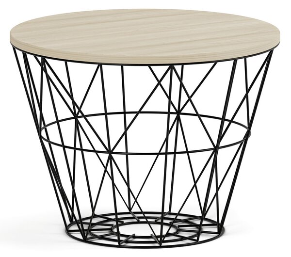 Okrúhly konferenčný stolík STILO, priemer 60 cm, dub prírodný