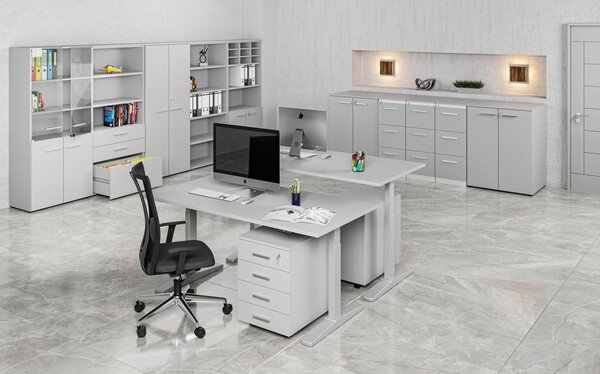 Šatníková skriňa s výsuvom PRIMO GRAY, 800 x 420 x 1781 mm, sivá