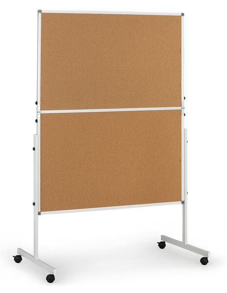Mobilná informačná tabuľa, sklopná, korok, 1200 × 1500 mm