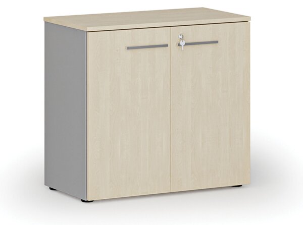 Kancelárska skriňa s dverami PRIMO GRAY, 800 x 420 x 740 mm, sivá/breza