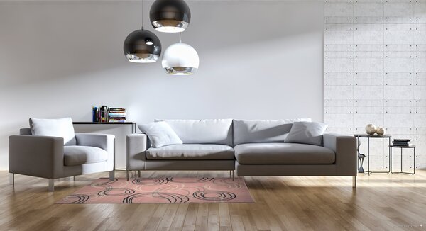 Alfa Carpets , Kusový koberec Circles powder pink, 120x170, ružová, chodba / predsieň
