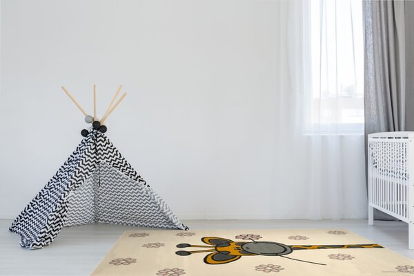 Alfa Carpets , Detský kusový koberec Žirafa, 120x170, béžová, detská izba