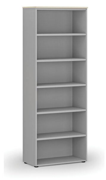 Kancelársky regál PRIMO GRAY, 800 x 420 x 2128 mm, sivá/breza