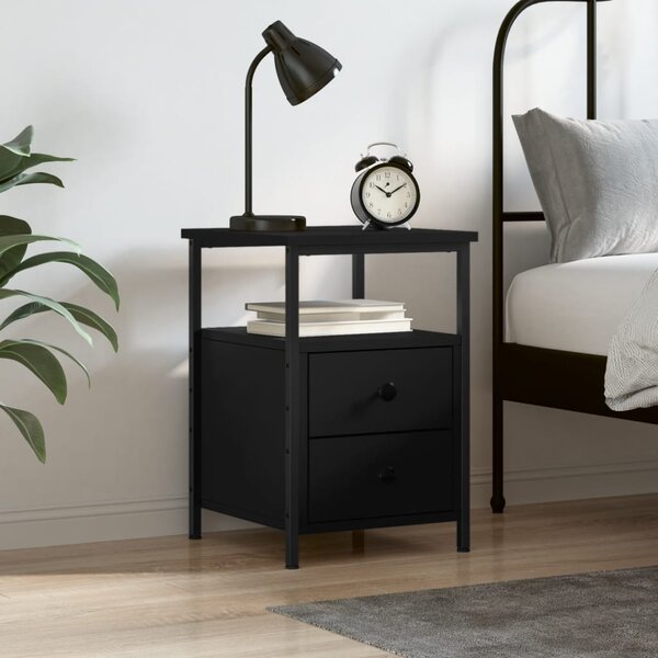 Nočný stolík čierny 34x35,5x50 cm kompozitné drevo