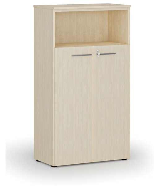 Kombinovaná kancelárska skriňa PRIMO WOOD, dvere na 3 poschodia, 800 x 420 x 1434 mm, breza