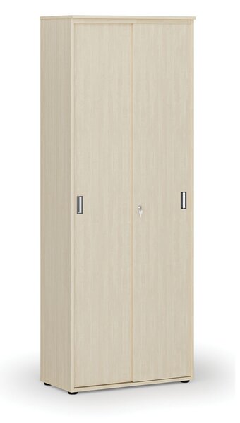 Kancelárska skriňa so zasúvacími dverami PRIMO WOOD, 800 x 420 x 2128 mm, breza