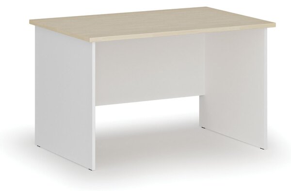 Kancelársky písací stôl PRIMO WHITE, 120x80 cm, biela/breza