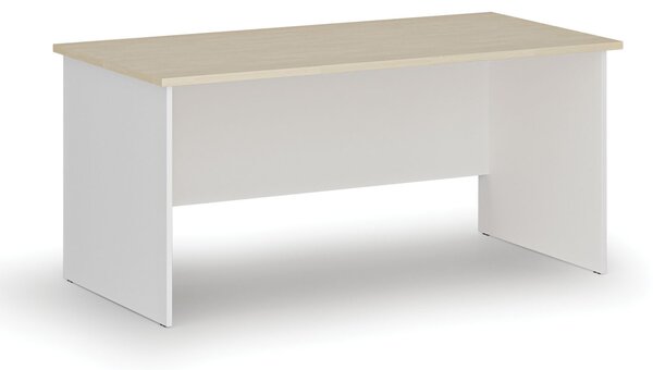 Kancelársky písací stôl PRIMO WHITE, 160x80 cm, biela/breza