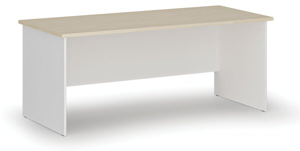 Kancelársky písací stôl PRIMO WHITE, 180x80 cm, biela/breza