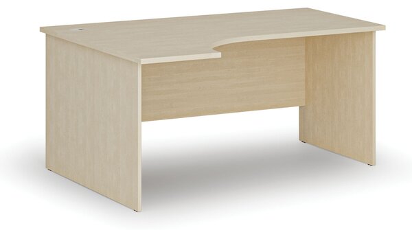 Rohový kancelársky písací stôl PRIMO WOOD, 160x120 cm, ľavý, breza