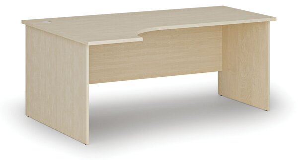 Rohový kancelársky písací stôl PRIMO WOOD, 180x120 cm, ľavý, breza