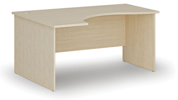 Ergonomický kancelársky písací stôl PRIMO WOOD, 160x120 cm, ľavý, breza