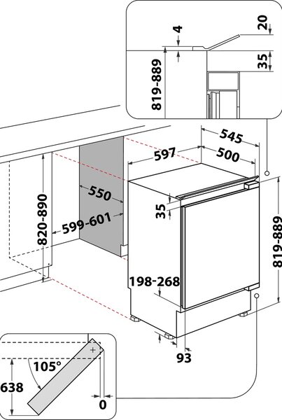 Whirlpool WBUL021 + kupóny na daľší nákup - Jednodverová chladnička zabudovateľná