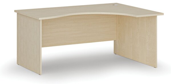 Ergonomický kancelársky písací stôl PRIMO WOOD, 160x120 cm, pravý, breza
