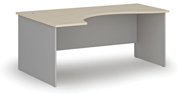 Ergonomický kancelársky písací stôl PRIMO GRAY, 180x120 cm, ľavý, sivá/breza