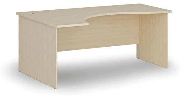 Ergonomický kancelársky písací stôl PRIMO WOOD, 180x120 cm, ľavý, breza