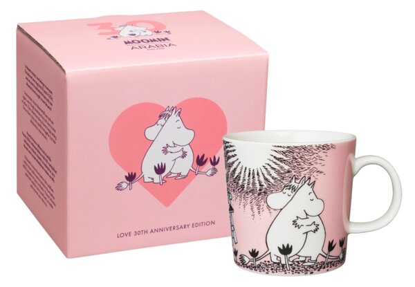 Hrnček Moomin Love 0,3l, ružový / 30. výročie, darčekový box