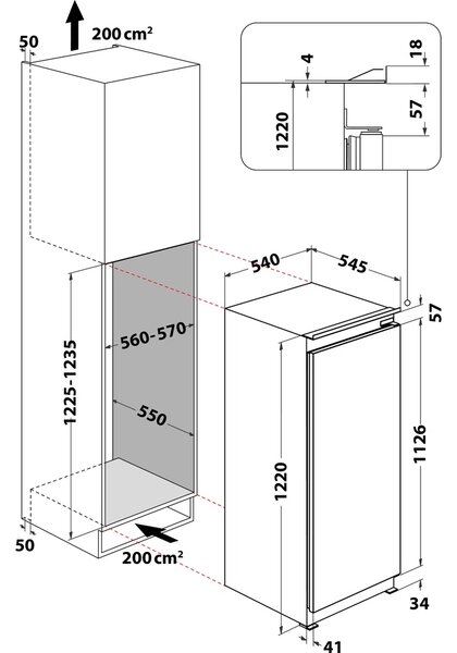 Whirlpool ARG 86122 + kupóny na daľší nákup - Jednodverová chladnička zabudovateľná