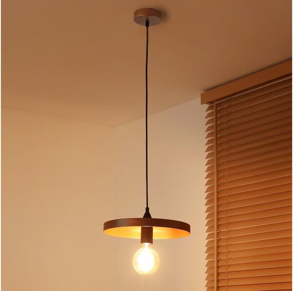 Duolla - Luster na lanku IRONLINE 1xE27/15W/230V pr. 30 cm medená/čierna