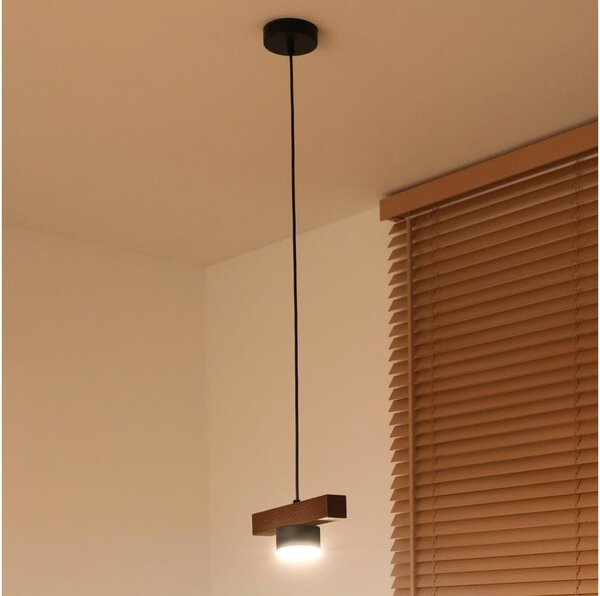 Duolla - Závesný luster na lanku IRONLINE 1xGX53/3W/230V borovica dub/čierna