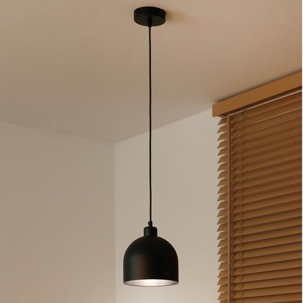 Duolla - Závesné svietidlo na lanku IRONLINE 1xE27/15W/230V priemer 17 cm čierna