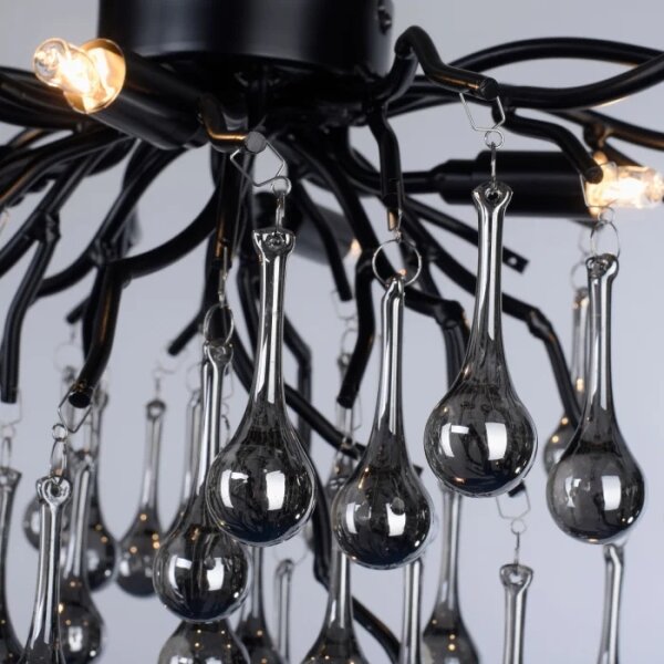 Paul Neuhaus 8090-18 - Prisadený luster ICICLE 4xG9/40W/230V 30x60 cm čierna