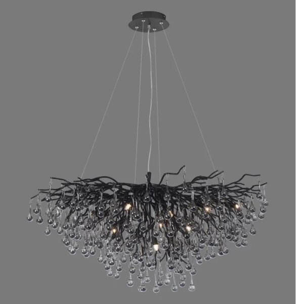 Paul Neuhaus 2192-18 - Závesný luster na lanku ICICLE 10xG9/40W/230V 50x100 cm čierna