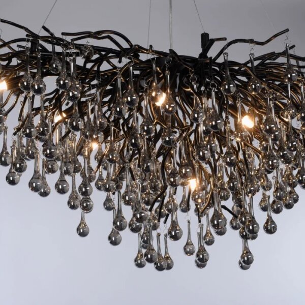 Paul Neuhaus 2192-18 - Závesný luster na lanku ICICLE 10xG9/40W/230V 50x100 cm čierna