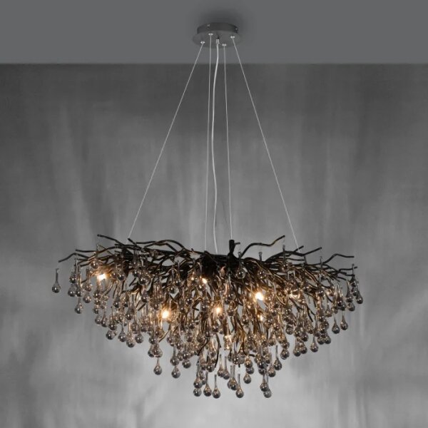 Paul Neuhaus 2192-18 - Závesný luster na lanku ICICLE 10xG9/40W/230V 50x100 cm čierna