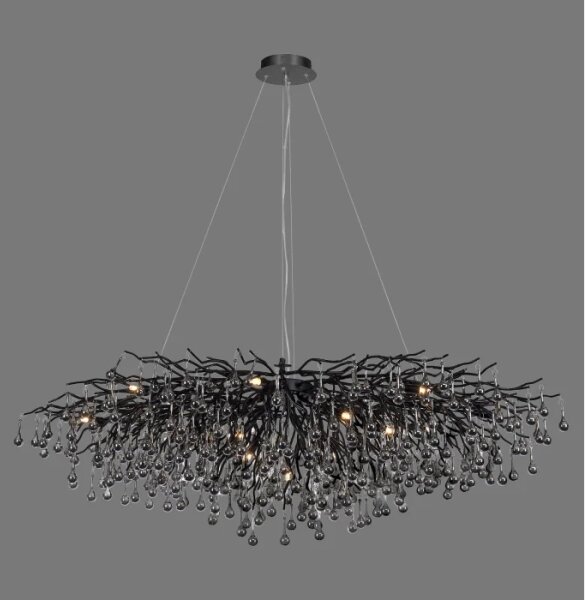 Paul Neuhaus 2031-18 - Závesný luster na lanku ICICLE 15xG9/40W/230V 75x150 cm čierna