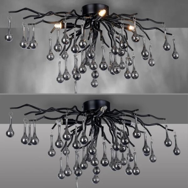 Paul Neuhaus 8090-18 - Prisadený luster ICICLE 4xG9/40W/230V 30x60 cm čierna