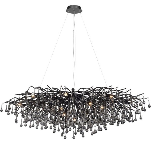 Paul Neuhaus 2031-18 - Závesný luster na lanku ICICLE 15xG9/40W/230V 75x150 cm čierna