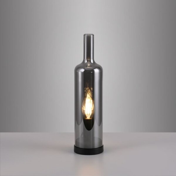 JUST LIGHT. 14006-25 - Stolová lampa BOTTLE 1xE14/25W/230V čierna/dymová