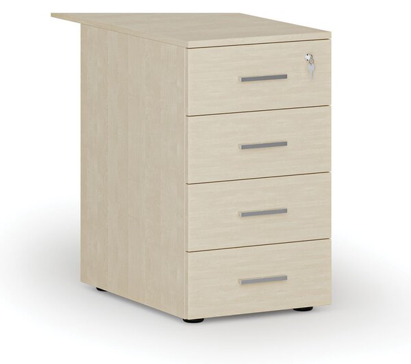 Kancelársky prístavný zásuvkový kontajner PRIMO WOOD, 4 zásuvky, breza
