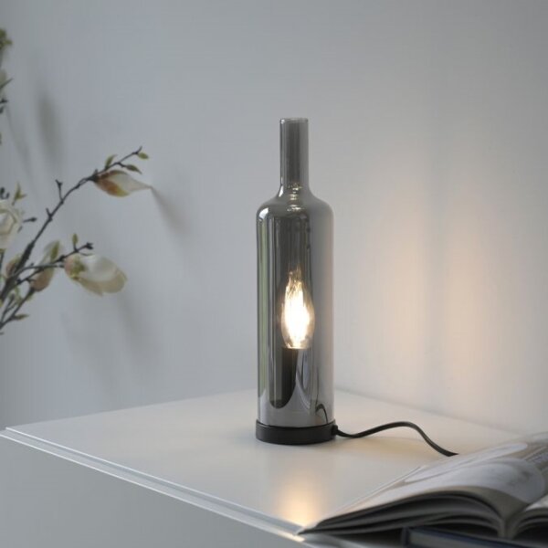 JUST LIGHT. 14006-25 - Stolová lampa BOTTLE 1xE14/25W/230V čierna/dymová