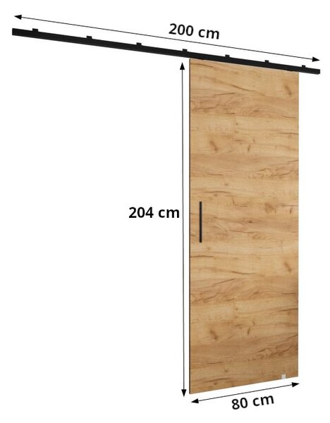 Posuvné dvere PERDITA 1 - 80 cm, dub craft zlatý