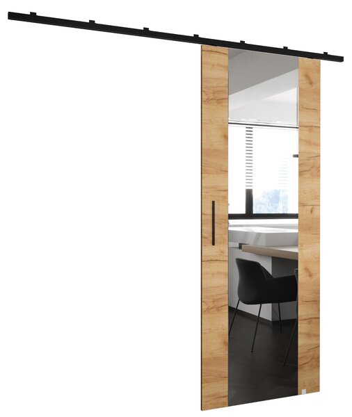 Posuvné dvere so zrkadlom PERDITA 2 - 90 cm, dub craft zlatý
