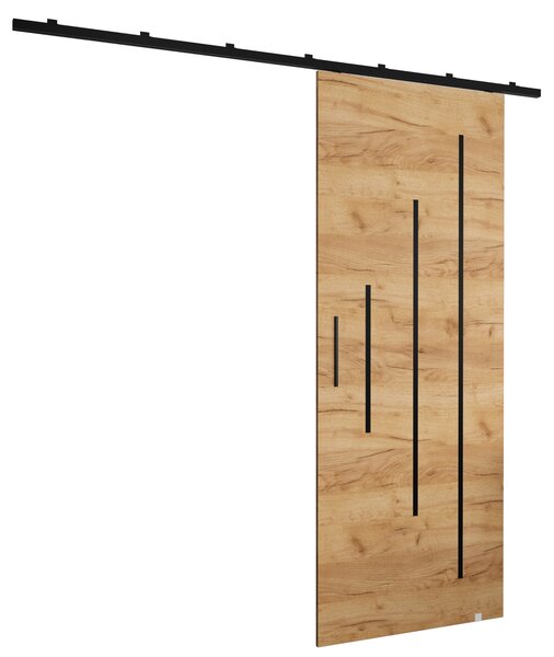 Posuvné dvere s čiernym úchytom PERDITA 3 - 90 cm, dub craft zlatý
