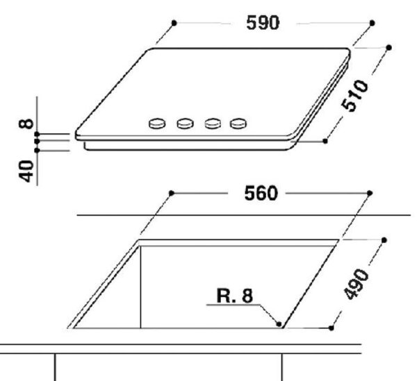 Whirlpool GOS 6415/NB čierna + kupóny na daľší nákup - Plynová varná doska